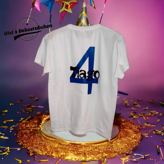 Birthday shirt with number and name