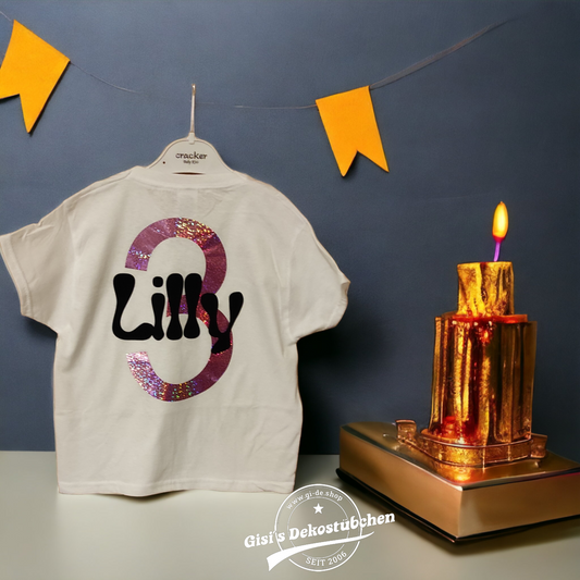 Birthday shirt with number and name