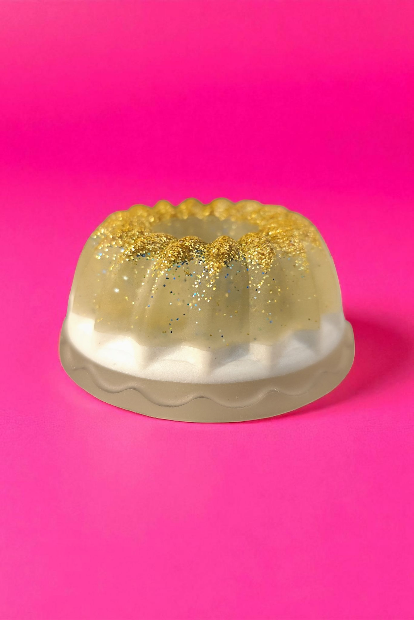 Glitter candle holder for taper candles – hand-poured epoxy resin unique piece – gold effect