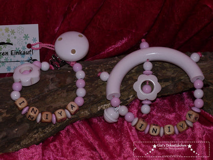 Baby Rattle Teething Ring Gift Set Pacifier Chain