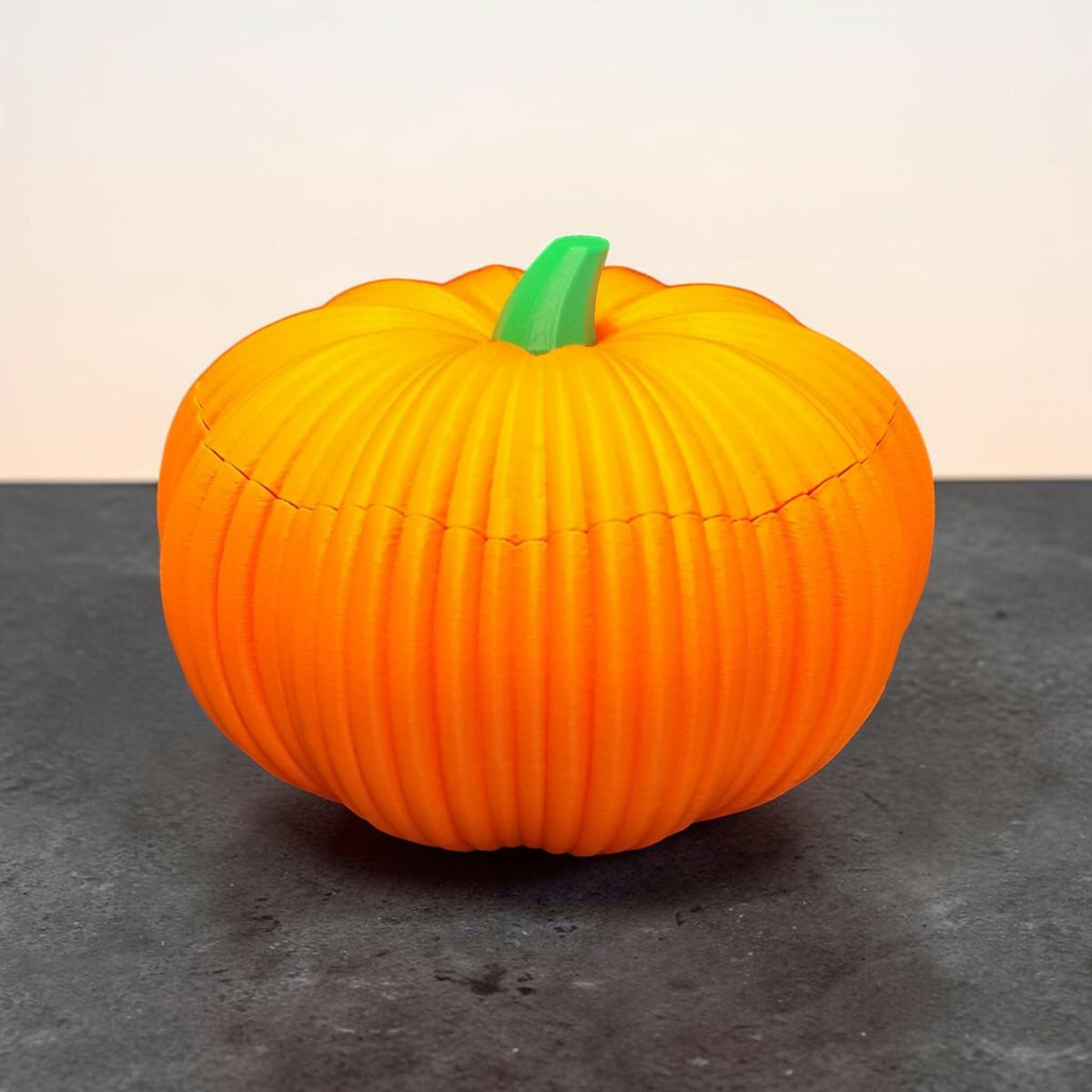 Große Kürbisdose mit Deckel – 3D-gedruckte Herbstdekoration