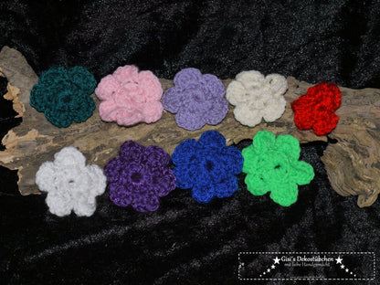 Crochet flowers – colorful mix 