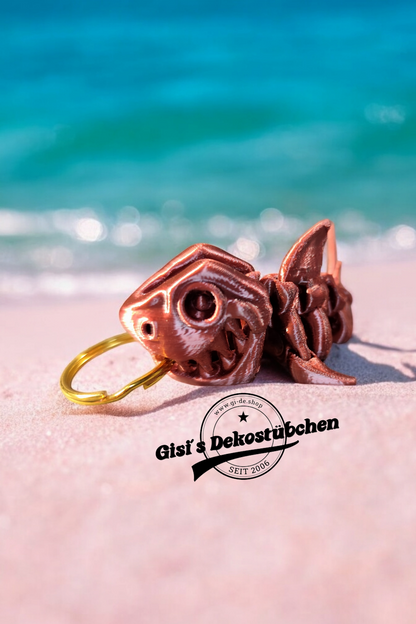 Shark skeleton keychain PLA printed