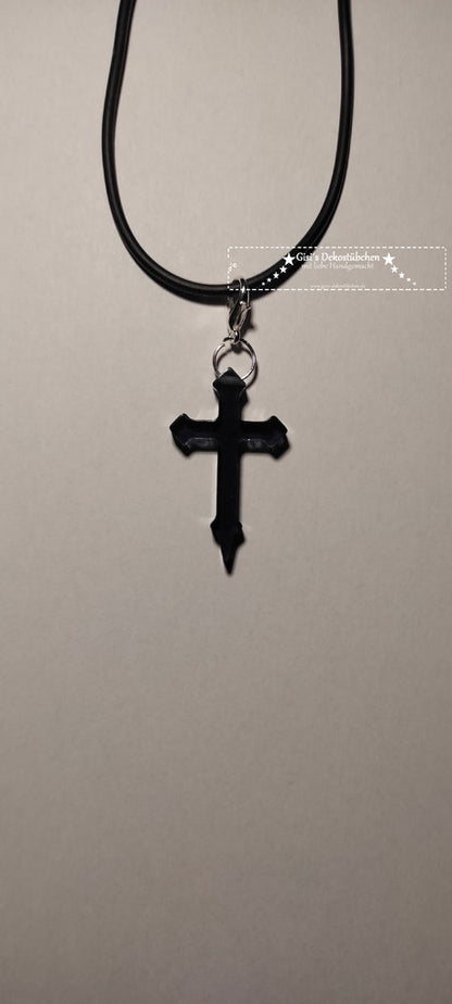 Gothic cross necklace in your desired color