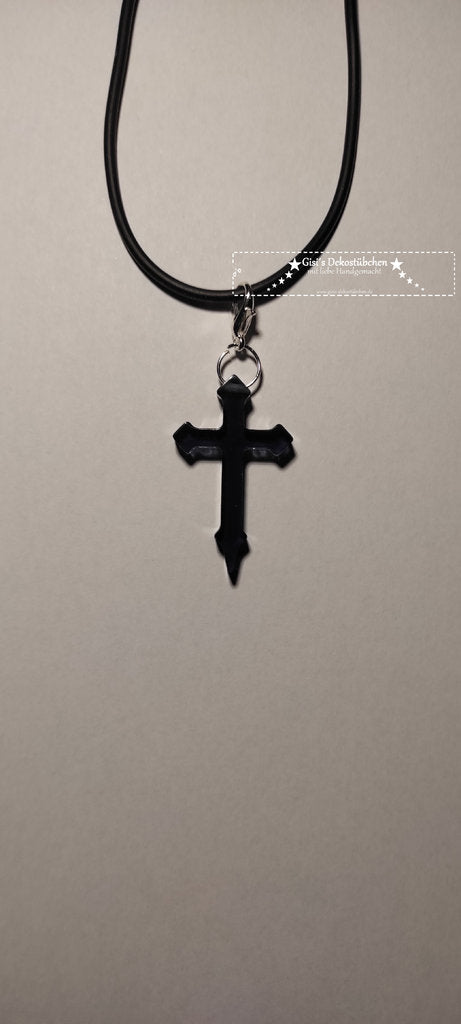 Gothic cross necklace in your desired color