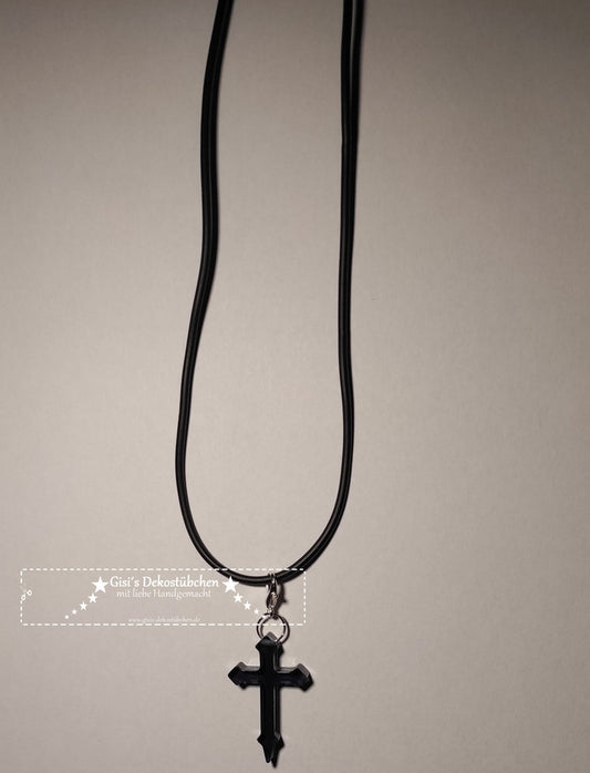 Gothic cross necklace in your desired color