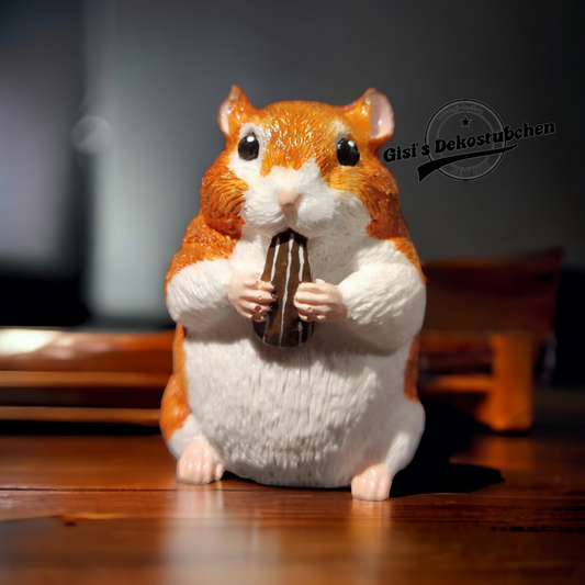 Hamster sculpture, hand-painted, for animal lovers