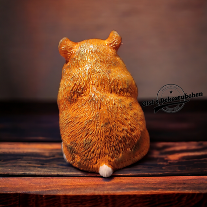 Hamster sculpture, hand-painted, for animal lovers