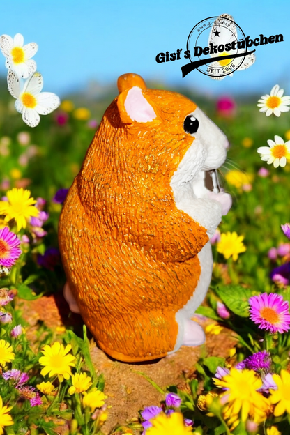 Hamster sculpture, hand-painted, for animal lovers