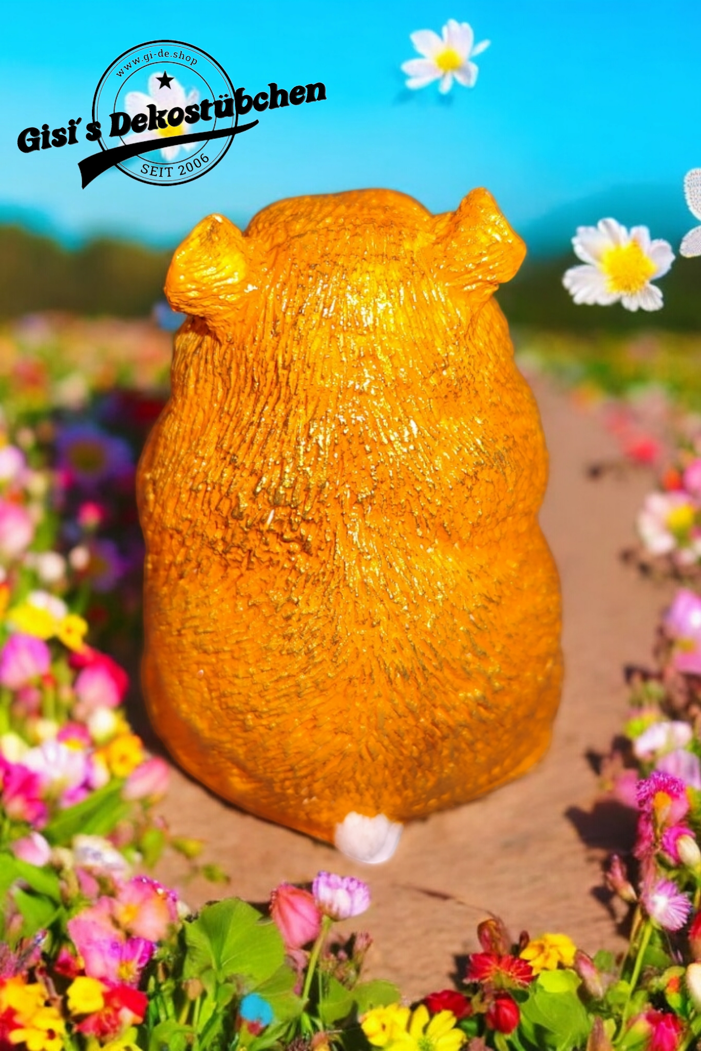 Hamster sculpture, hand-painted, for animal lovers