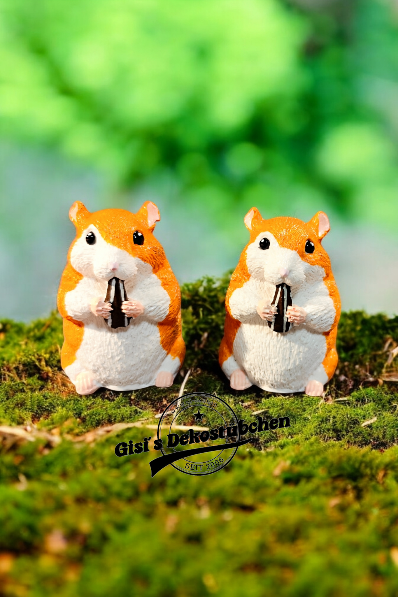 Hamster sculpture, hand-painted, for animal lovers