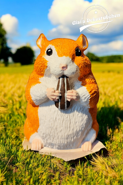 Hamster sculpture, hand-painted, for animal lovers