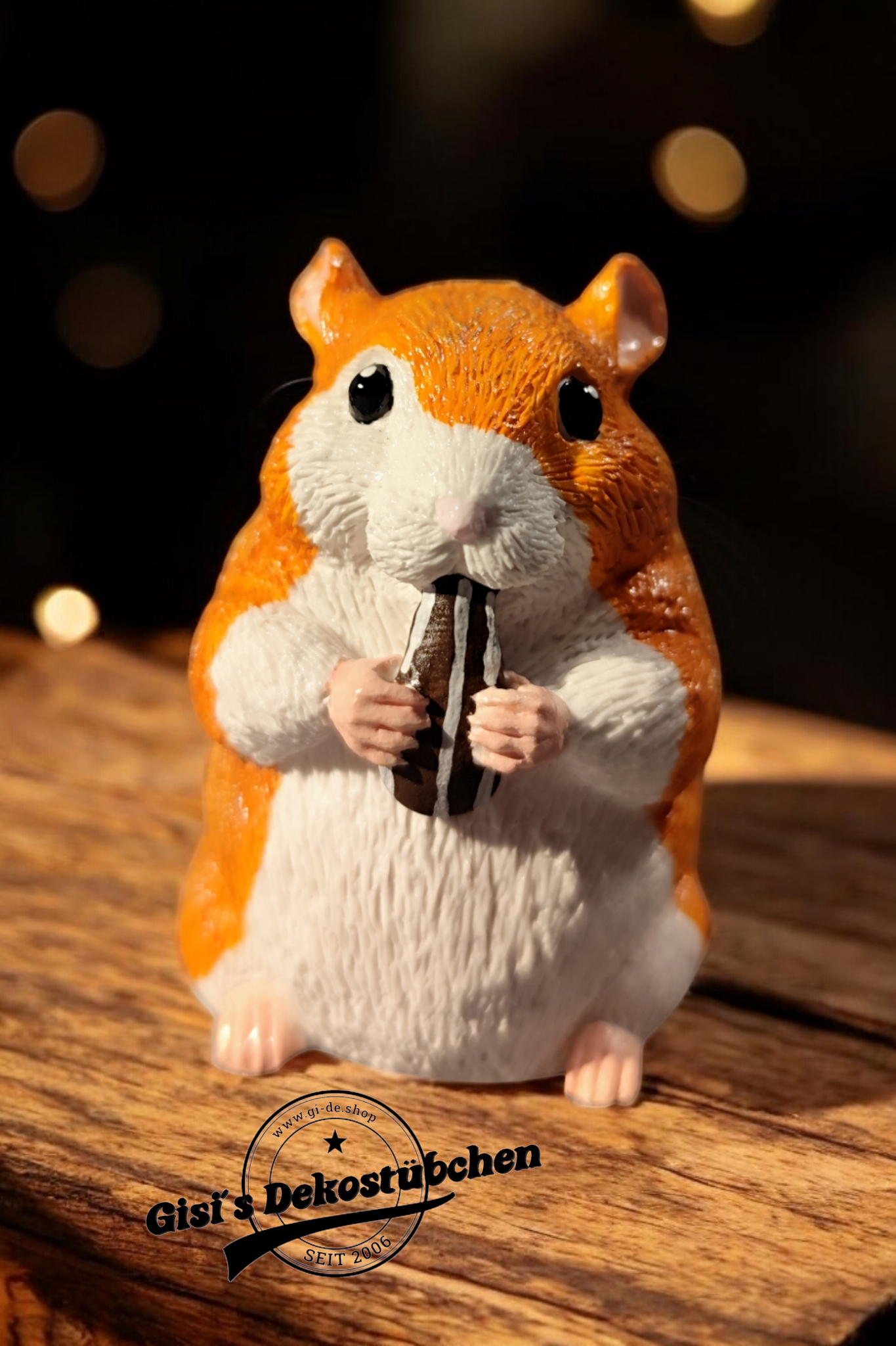 Hamster sculpture, hand-painted, for animal lovers