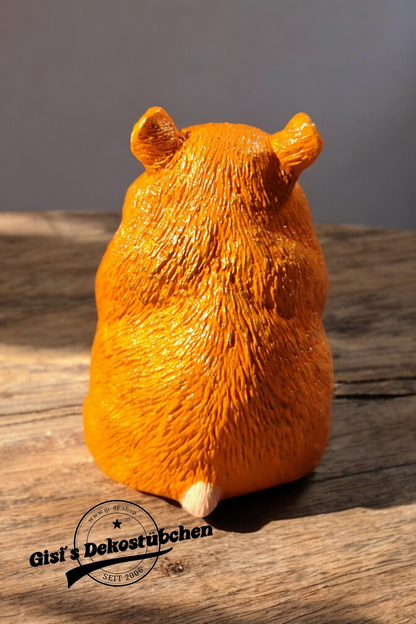 Hamster sculpture, hand-painted, for animal lovers