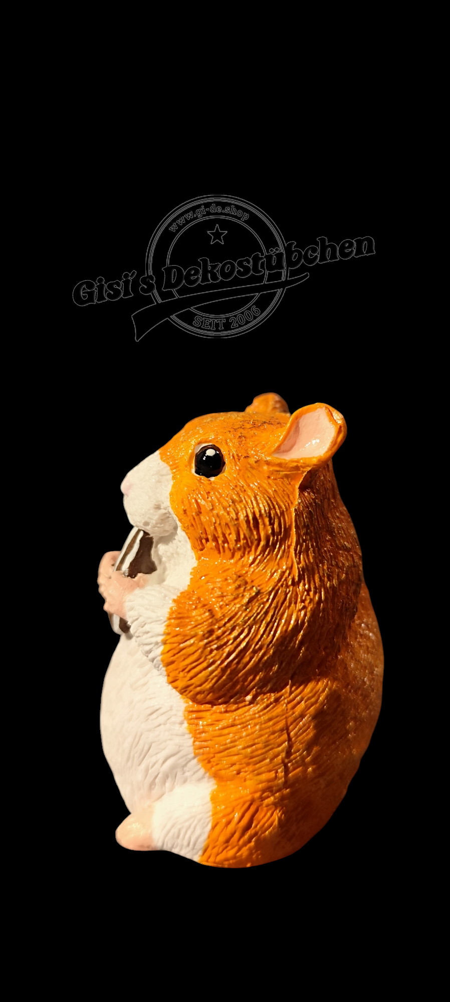 Hamster sculpture, hand-painted, for animal lovers