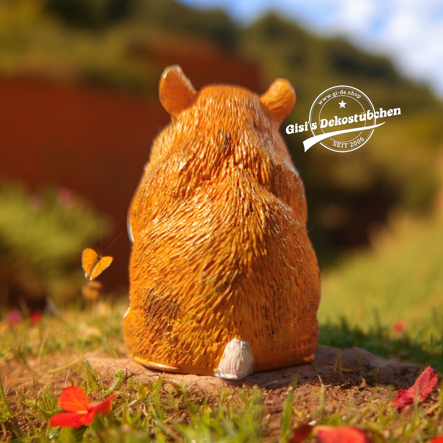 Hamster sculpture, hand-painted, for animal lovers