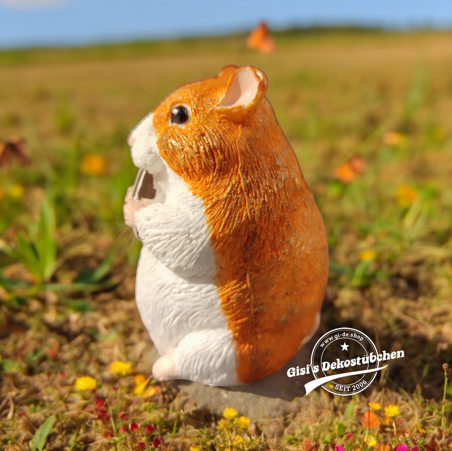Hamster sculpture, hand-painted, for animal lovers
