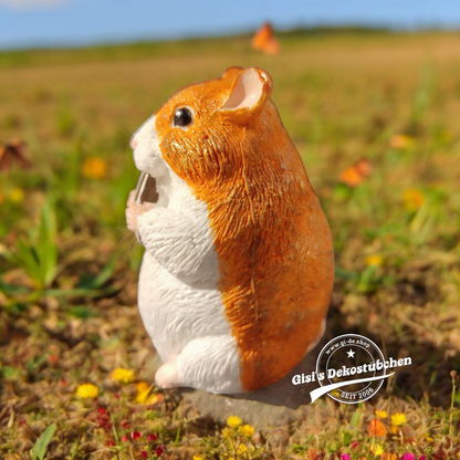 Hamster sculpture, hand-painted, for animal lovers
