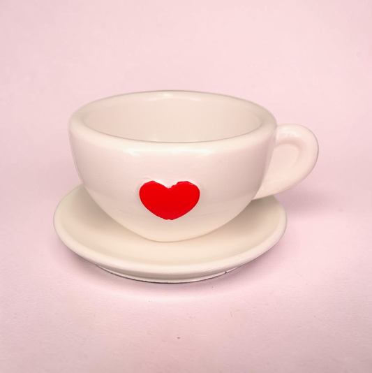 Handbemalte Mini Keramiktasse mit Herz