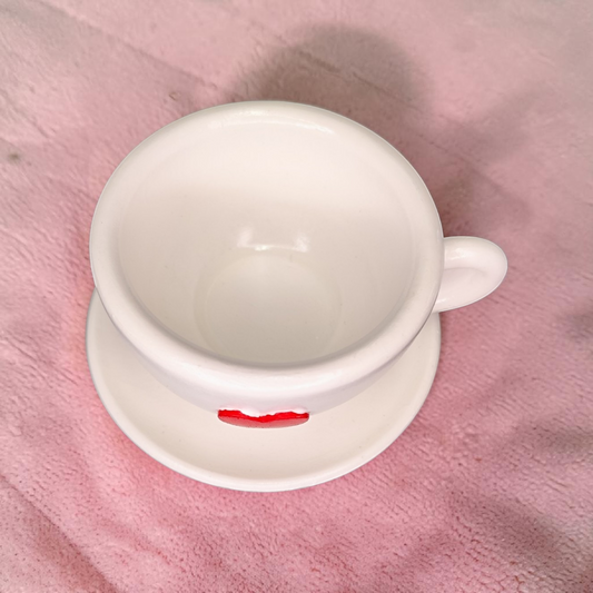 Handbemalte Mini Keramiktasse mit Herz