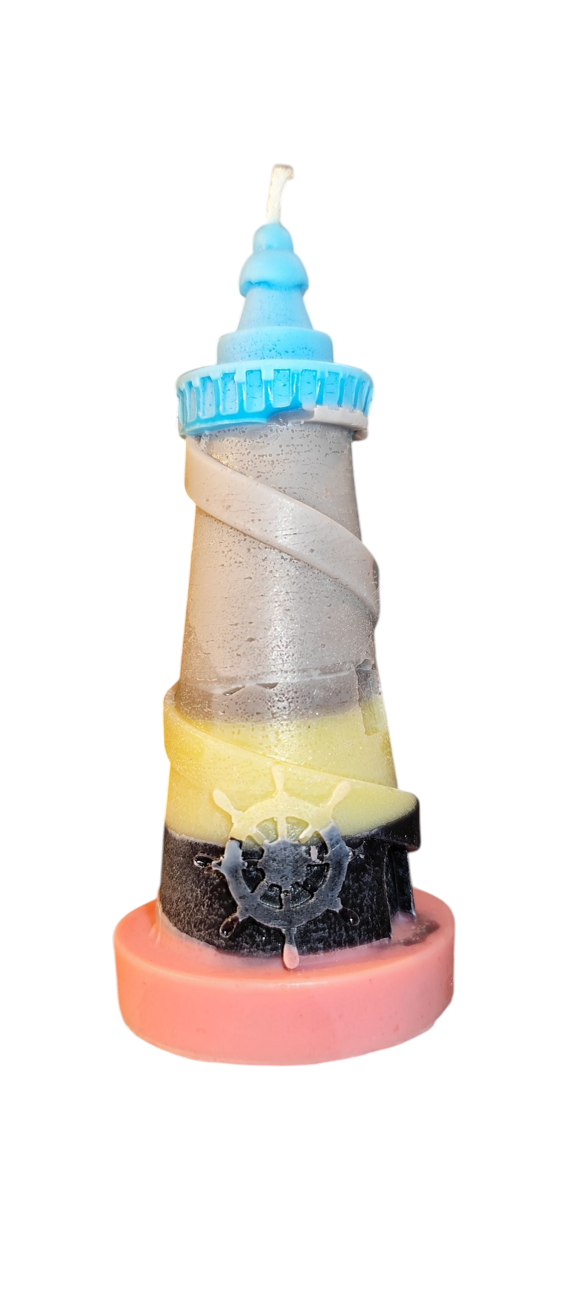 Hand-poured lighthouse candle made from soy wax | Choice of color &amp; fragrance | Nautical decor