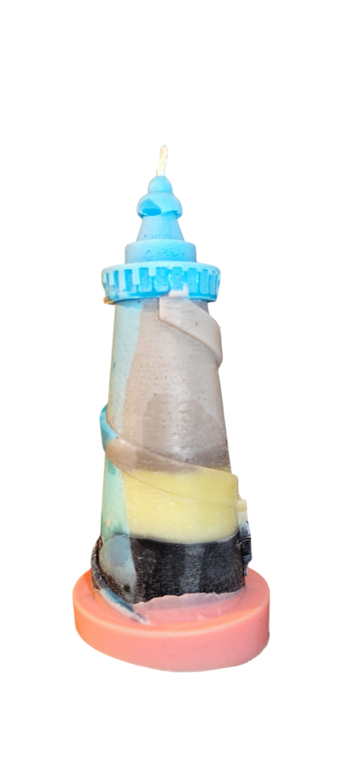 Hand-poured lighthouse candle made from soy wax | Choice of color &amp; fragrance | Nautical decor