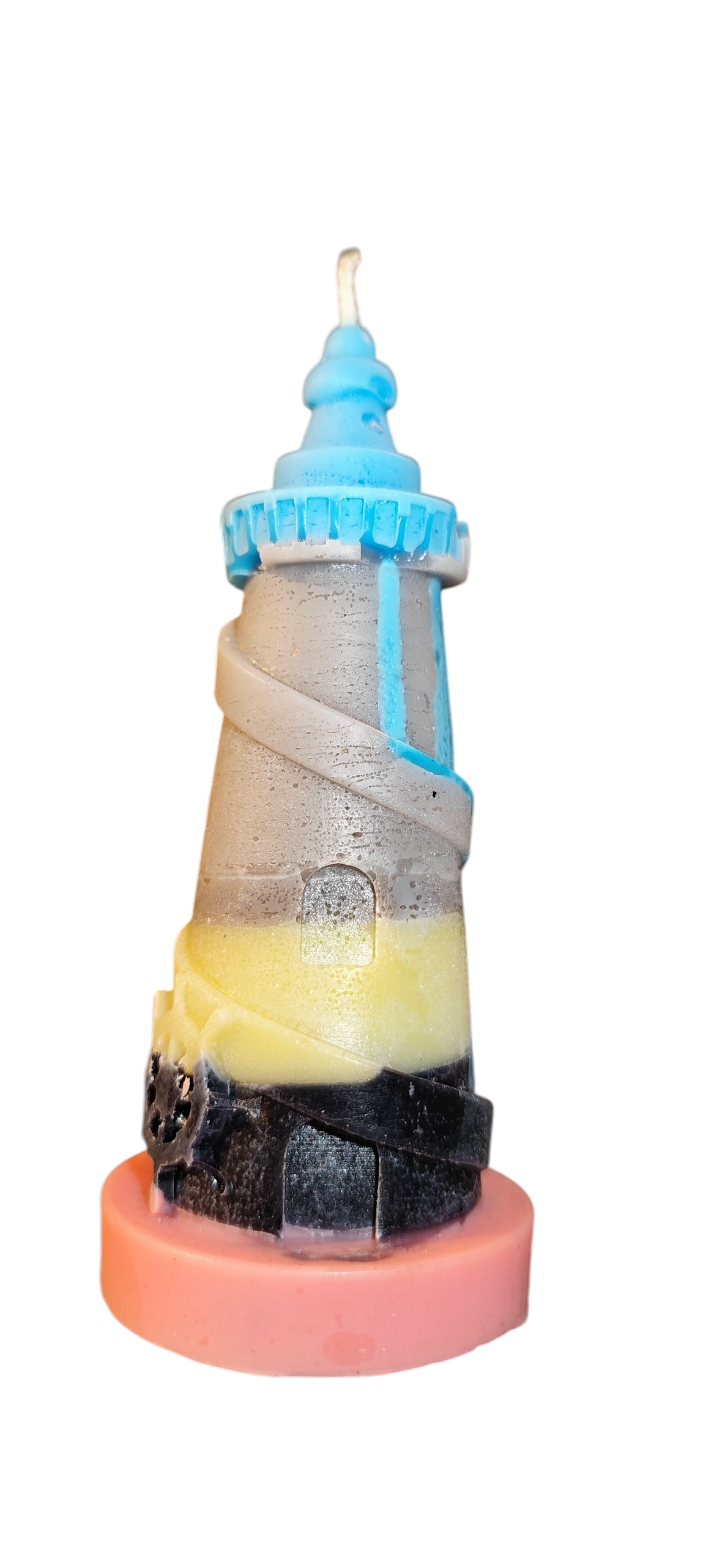 Hand-poured lighthouse candle made from soy wax | Choice of color &amp; fragrance | Nautical decor