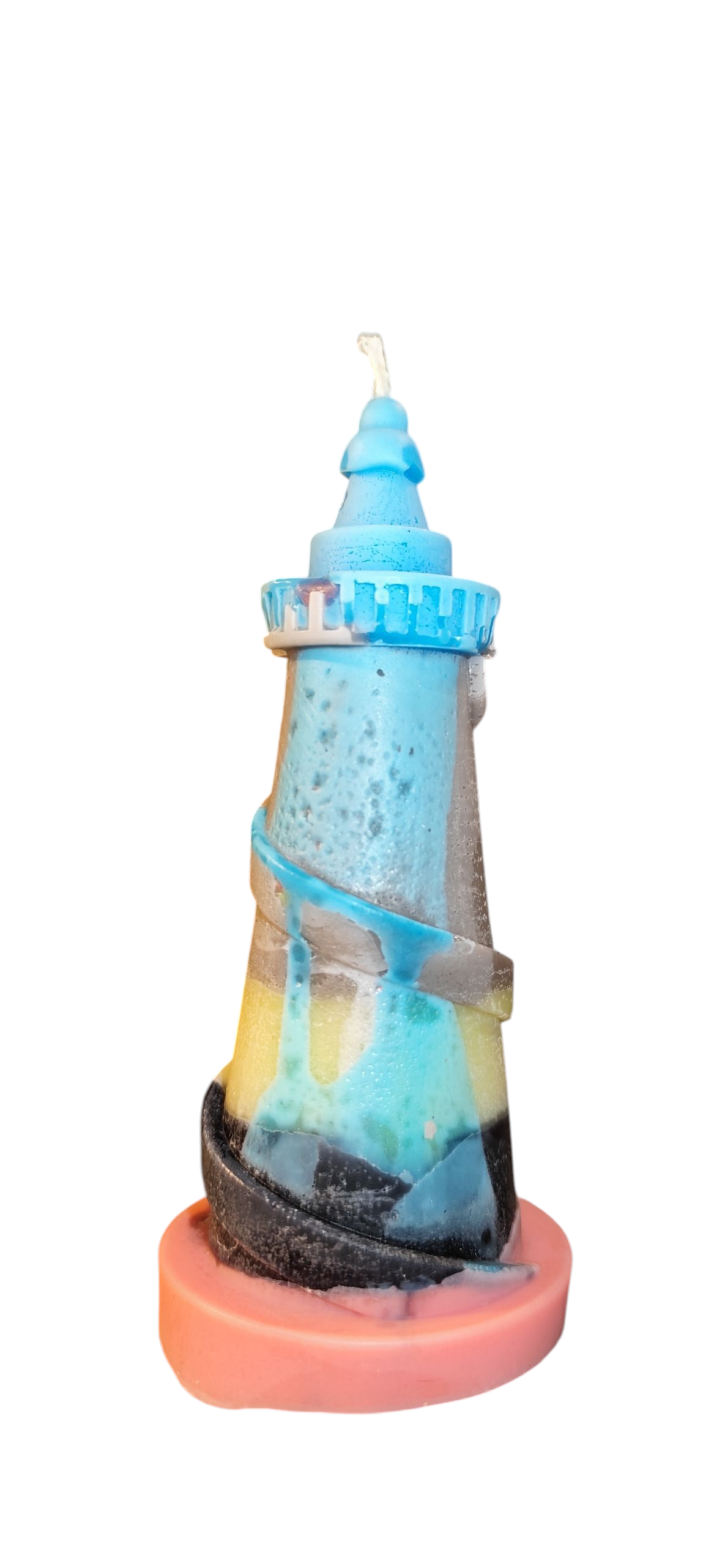 Hand-poured lighthouse candle made from soy wax | Choice of color &amp; fragrance | Nautical decor
