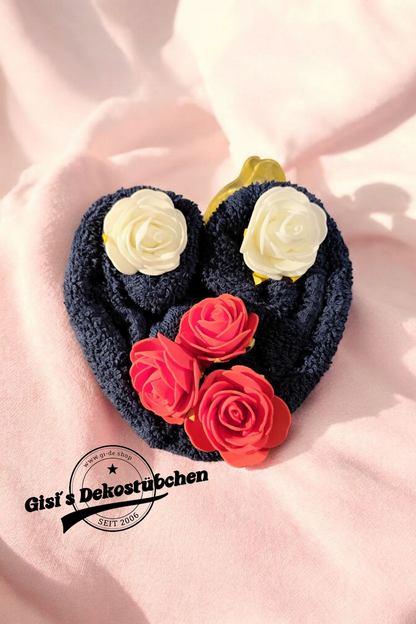 Handtuchtorte - Herzform, Geldgeschenke, Geburtstag, Muttertag