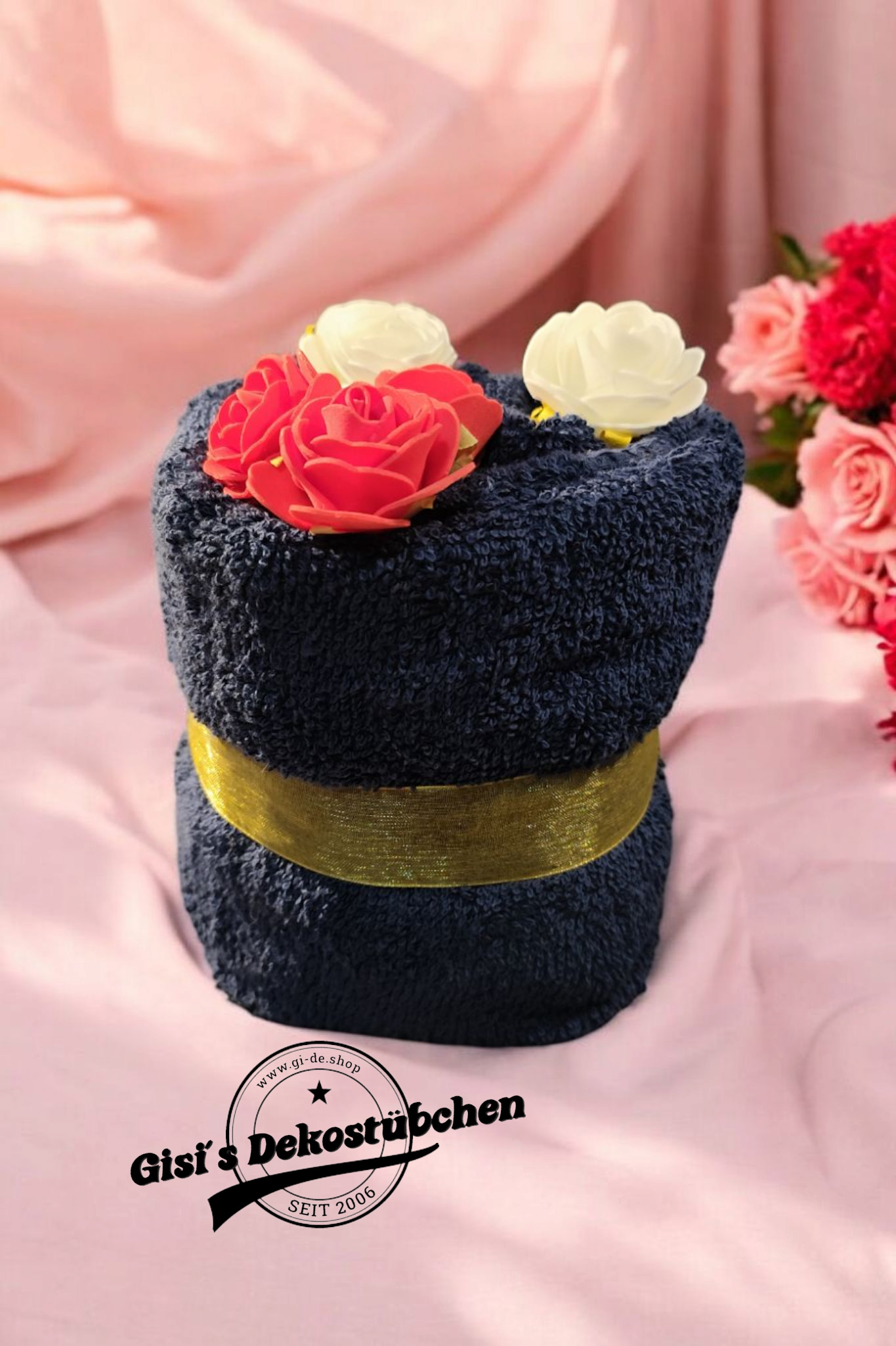 Handtuchtorte - Herzform, Geldgeschenke, Geburtstag, Muttertag