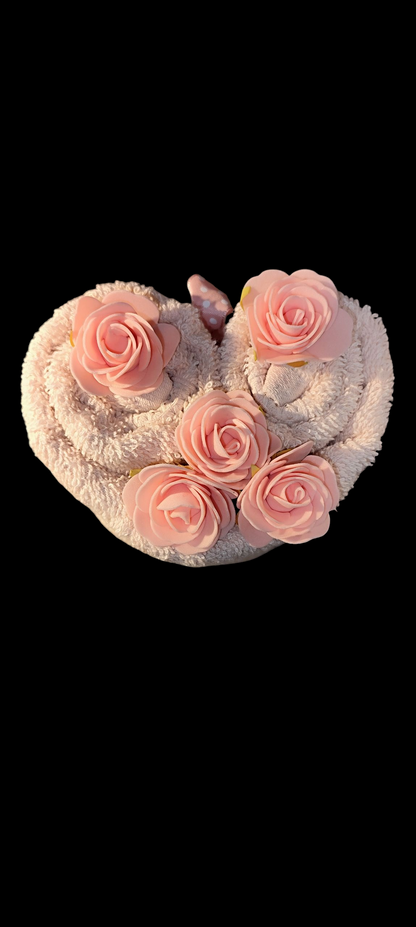 Handtuchtorte - Herzform, Geldgeschenke, Geburtstag, Muttertag