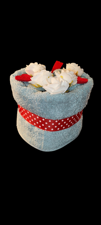 Handtuchtorte - Herzform, Geldgeschenke, Geburtstag, Muttertag