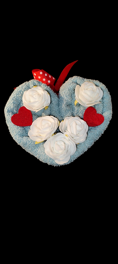 Handtuchtorte - Herzform, Geldgeschenke, Geburtstag, Muttertag