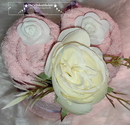 Handtuchtorte - Herzform, Geldgeschenke, Geburtstag, Muttertag