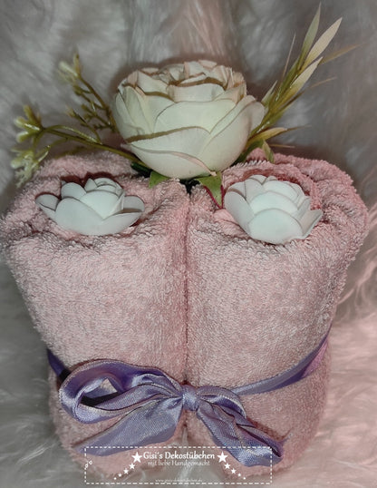 Handtuchtorte - Herzform, Geldgeschenke, Geburtstag, Muttertag