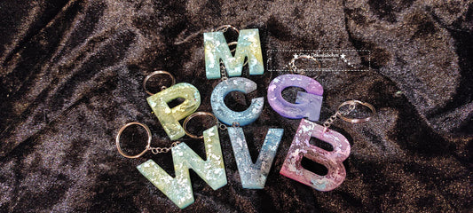 Resin letter keychain 