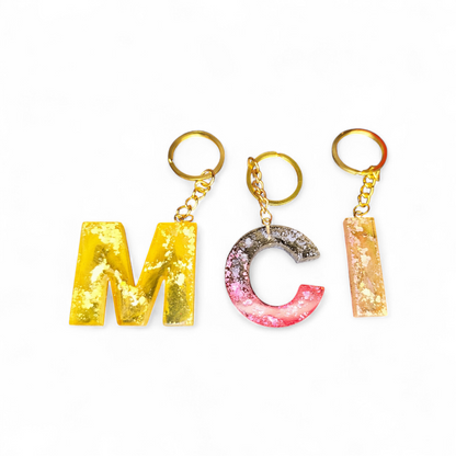 Resin letter keychain 
