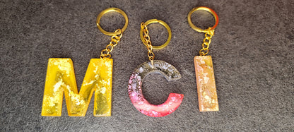 Resin letter keychain 