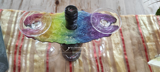 Resin Wine Bottle/Glass Holder 