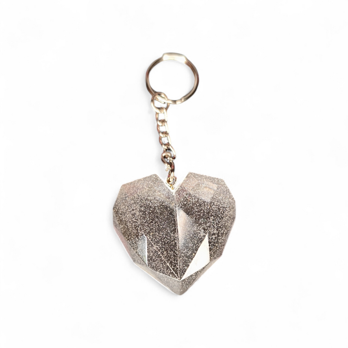 Resin geometric heart keychain