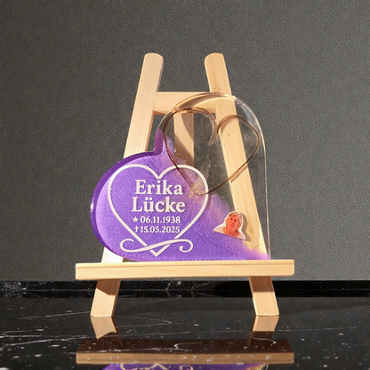 Heart to display with hair, tooth, ashes or claws, photo of your pet as a keepsake