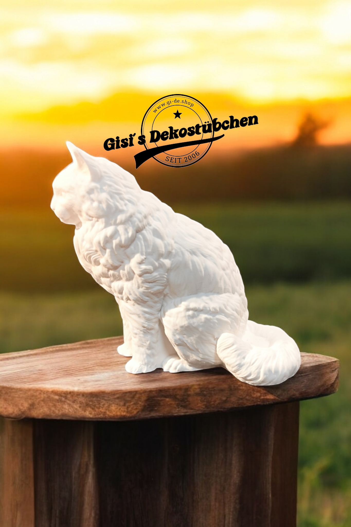 Ceramic Maine Coon Cat Decoration