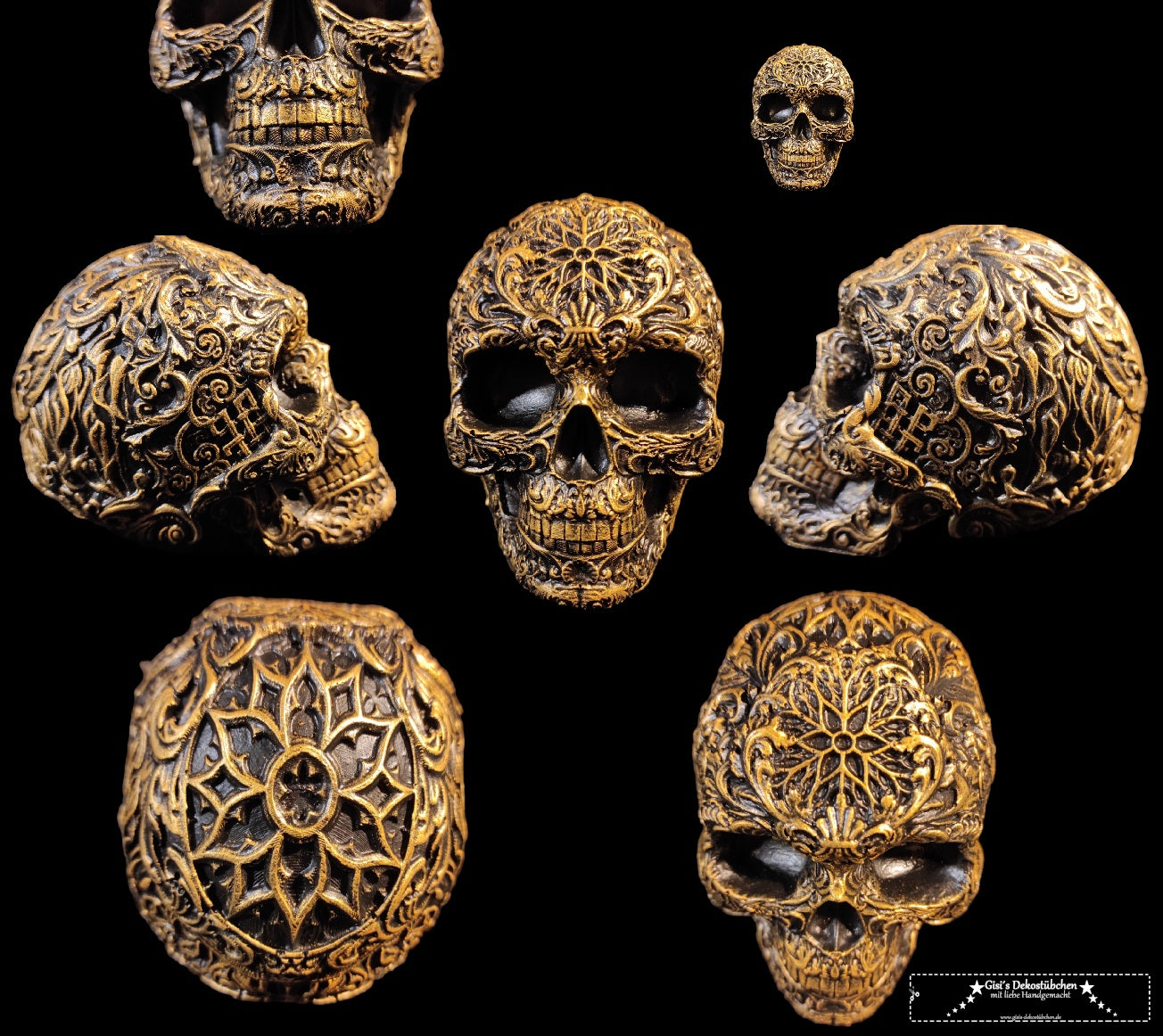 Ceramic Skull Gisi Black/Gold
