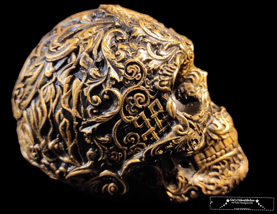 Ceramic Skull Gisi Black/Gold