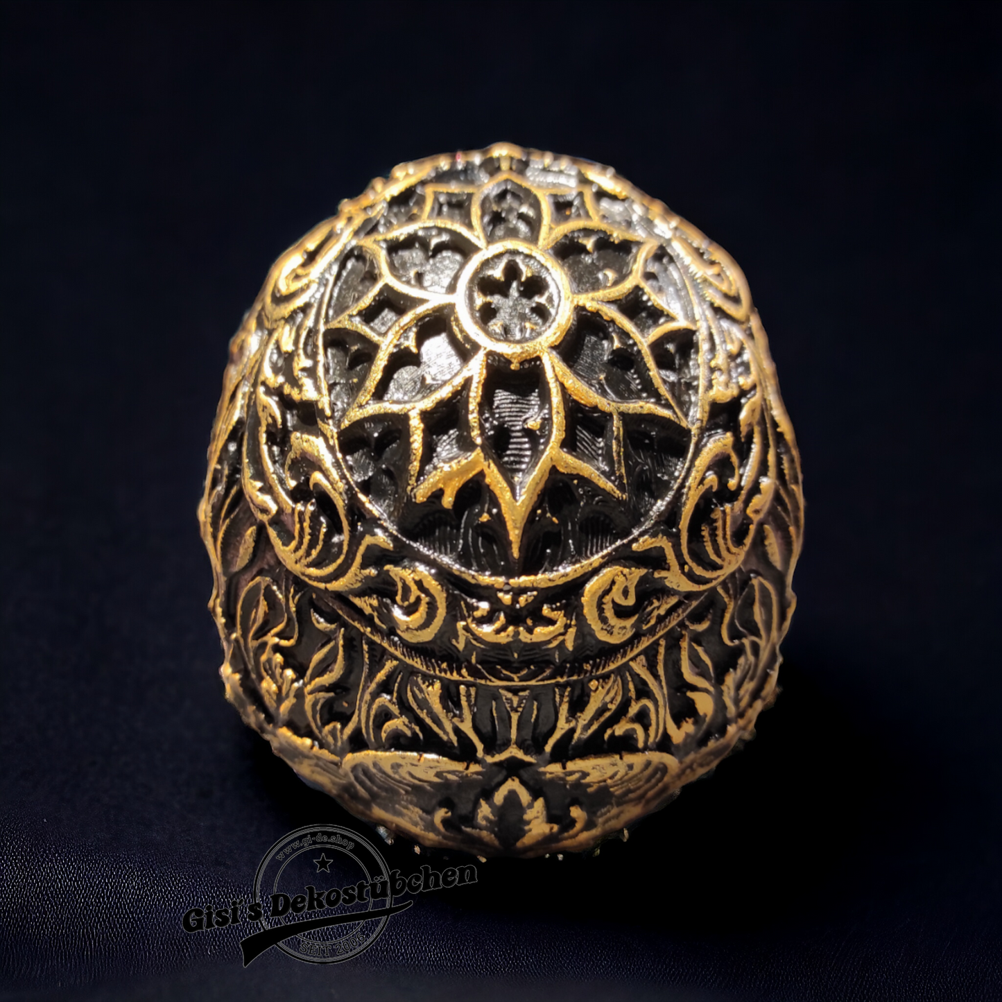 Ceramic Skull Gisi Black/Gold