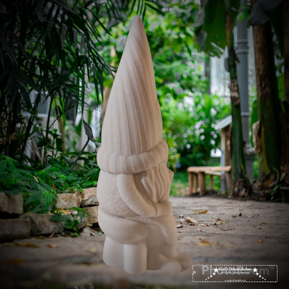 Ceramic gnome No. 1 sitting with heart