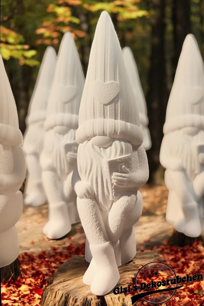 Ceramic gnome No. 1 sitting with heart