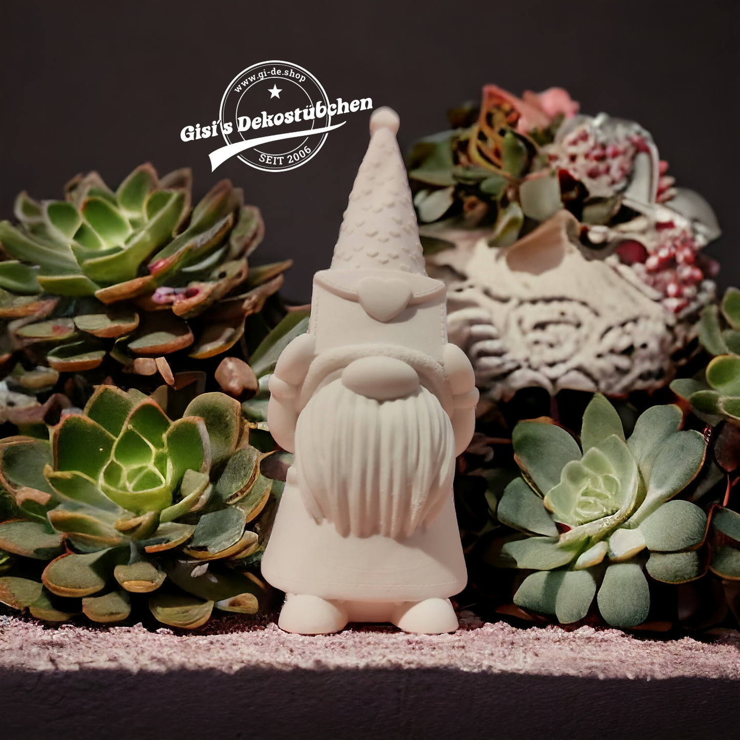 Ceramic gnome no. 3 with love letter