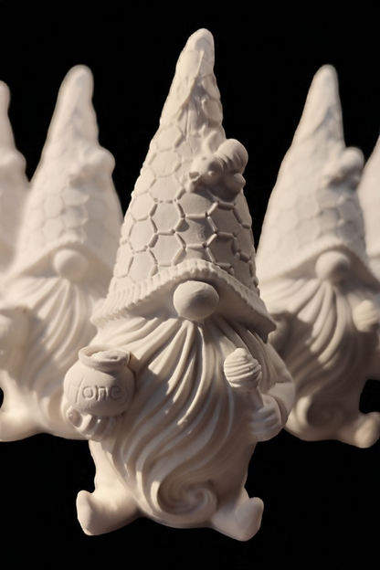 Ceramic gnome with bee and honey