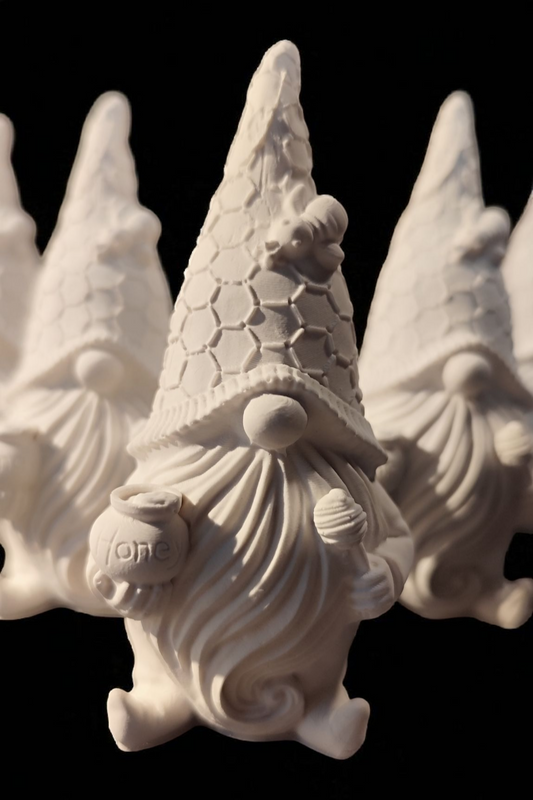 Ceramic gnome with bee and honey